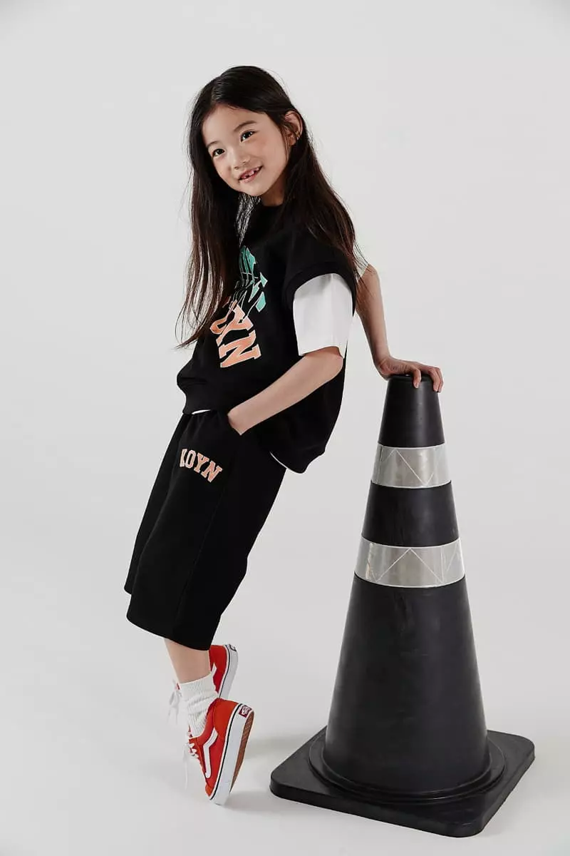 Kokoyarn - Korean Children Fashion - #magicofchildhood - Logo Vest Bottom Set - 6
