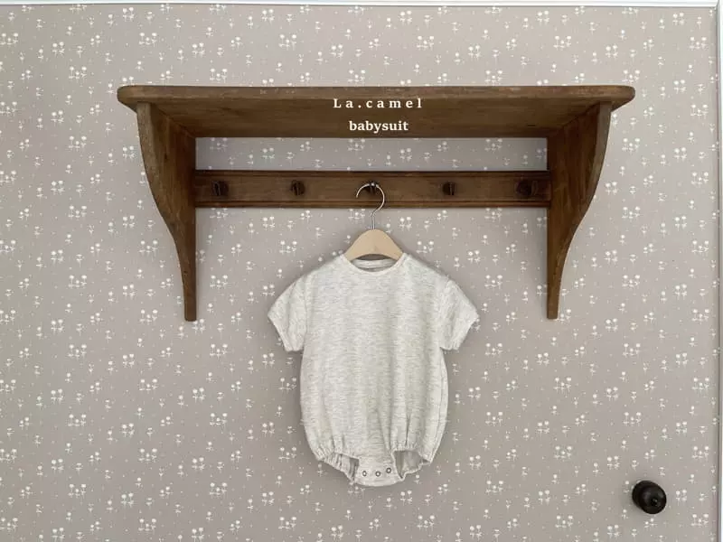 La Camel - Korean Baby Fashion - #babyootd - Oatmeal Bodysuit - 2