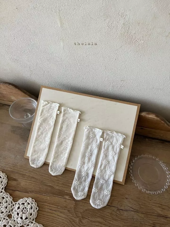 Lala - Korean Baby Fashion - #babyootd - See Through Knee Socks