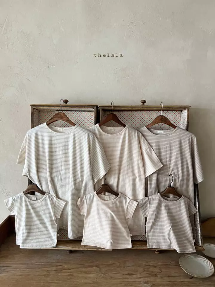 Lala - Korean Women Fashion - #momslook - Stripes Tee Mom - 2