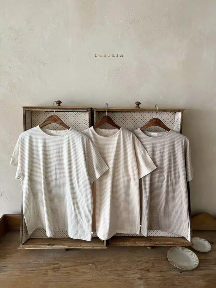 Lala - Korean Women Fashion - #momslook - Stripes Tee Mom - 6