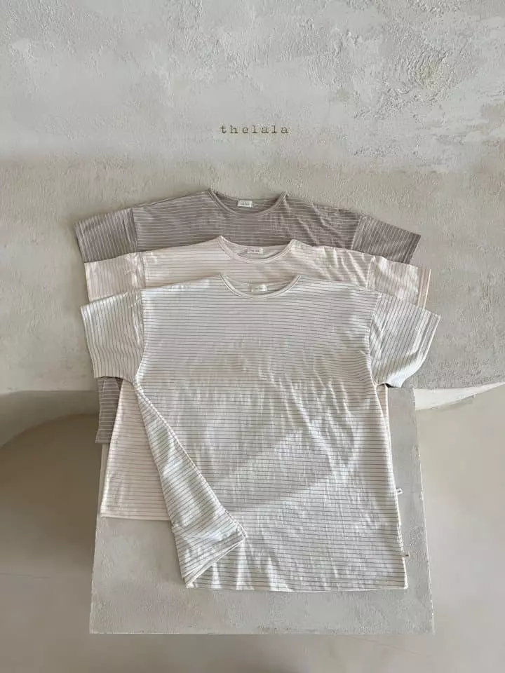 Lala - Korean Women Fashion - #momslook - Stripes Tee Mom - 8