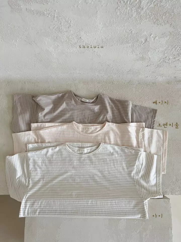 Lala - Korean Women Fashion - #momslook - Stripes Tee Mom - 9