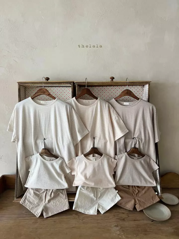 Lala - Korean Women Fashion - #womensfashion - Stripes Tee Mom