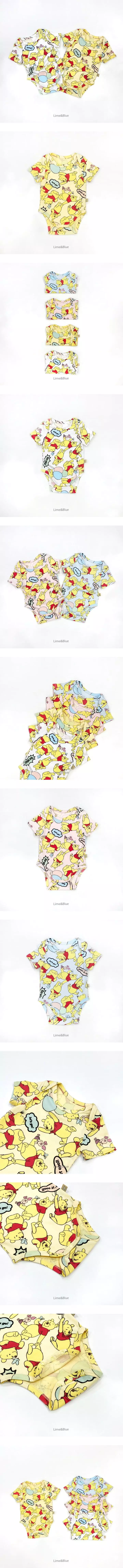Lime & Blue - Korean Baby Fashion - #babyclothing - Balloon Pooh Bodysuit