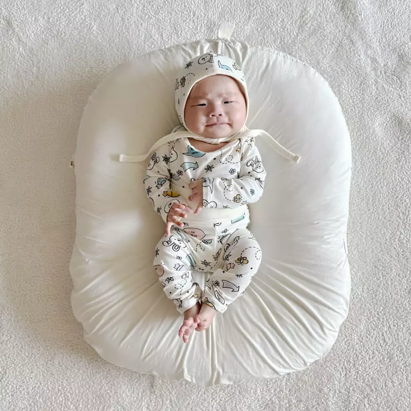 Lime & Blue - Korean Baby Fashion - #babyfever - Candy Rabbit Bodysuit with Hat - 5