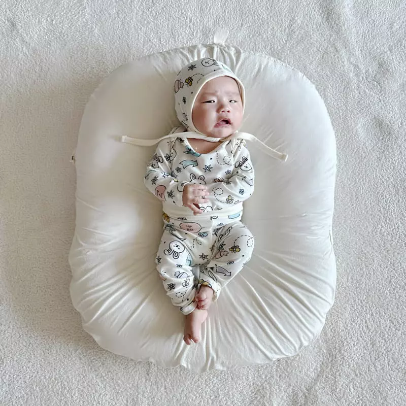 Lime & Blue - Korean Baby Fashion - #babygirlfashion - Candy Rabbit Bodysuit with Hat - 6