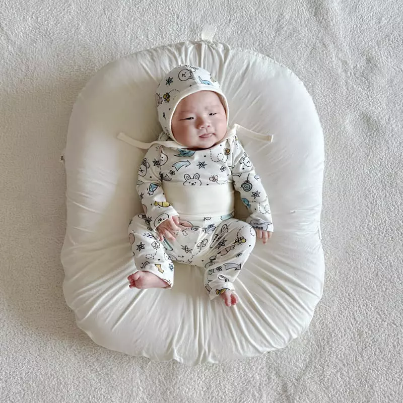 Lime & Blue - Korean Baby Fashion - #babylifestyle - Candy Rabbit Bodysuit with Hat - 7