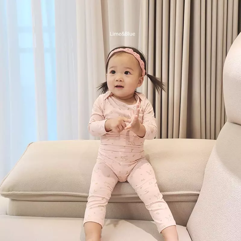 Lime & Blue - Korean Baby Fashion - #babyoninstagram - Organic Floral Bodysuit - 5