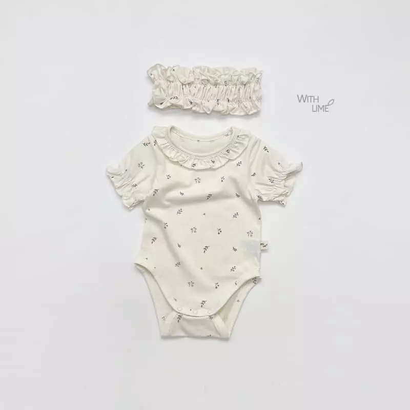 Lime & Blue - Korean Baby Fashion - #babyoutfit - Organic Floral Bodysuit - 2