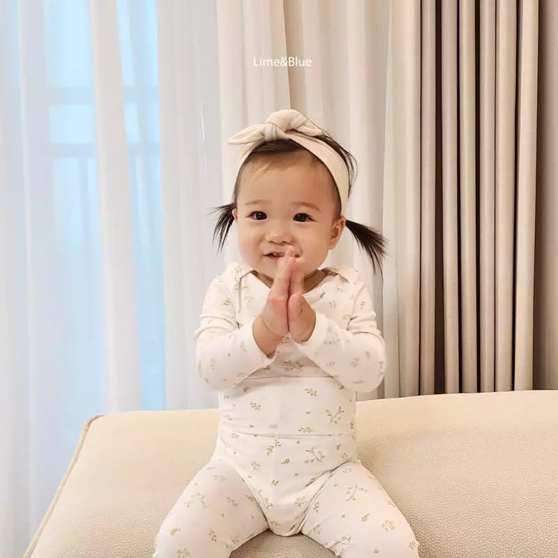 Lime & Blue - Korean Baby Fashion - #onlinebabyshop - Organic Floral Bodysuit - 11