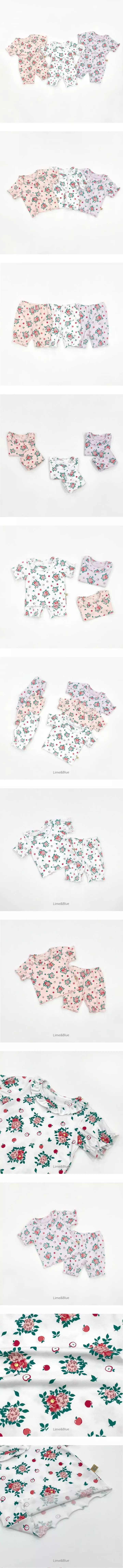 Lime & Blue - Korean Children Fashion - #fashionkids - Apple Flower Easywear