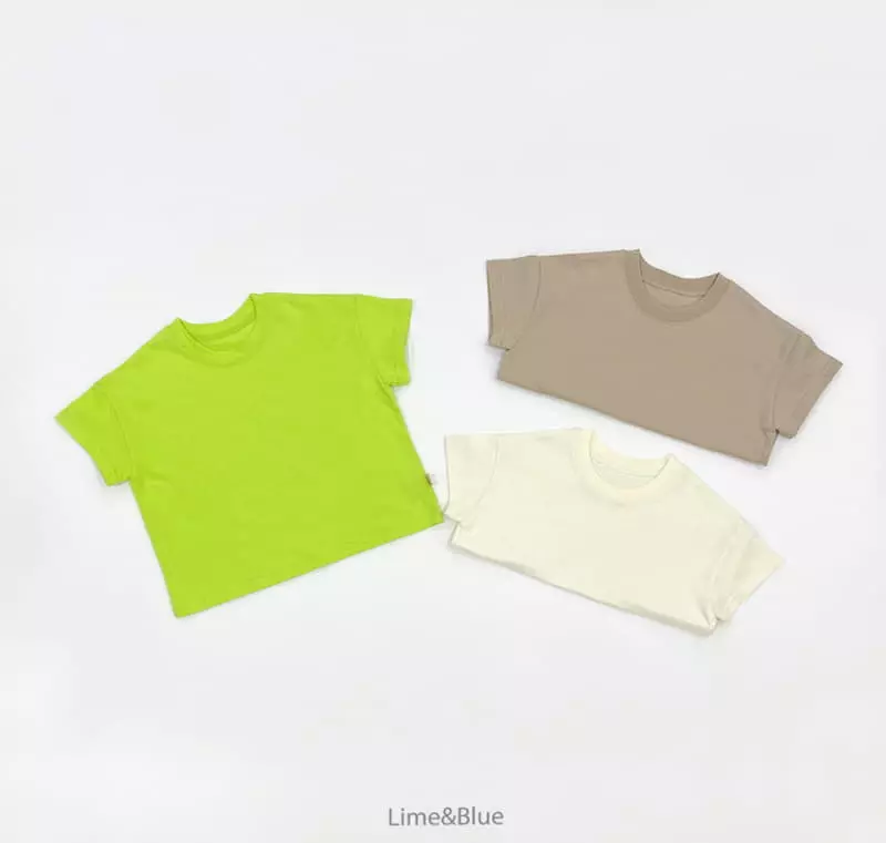 Lime & Blue - Korean Children Fashion - #kidzfashiontrend - Basic Tee - 3