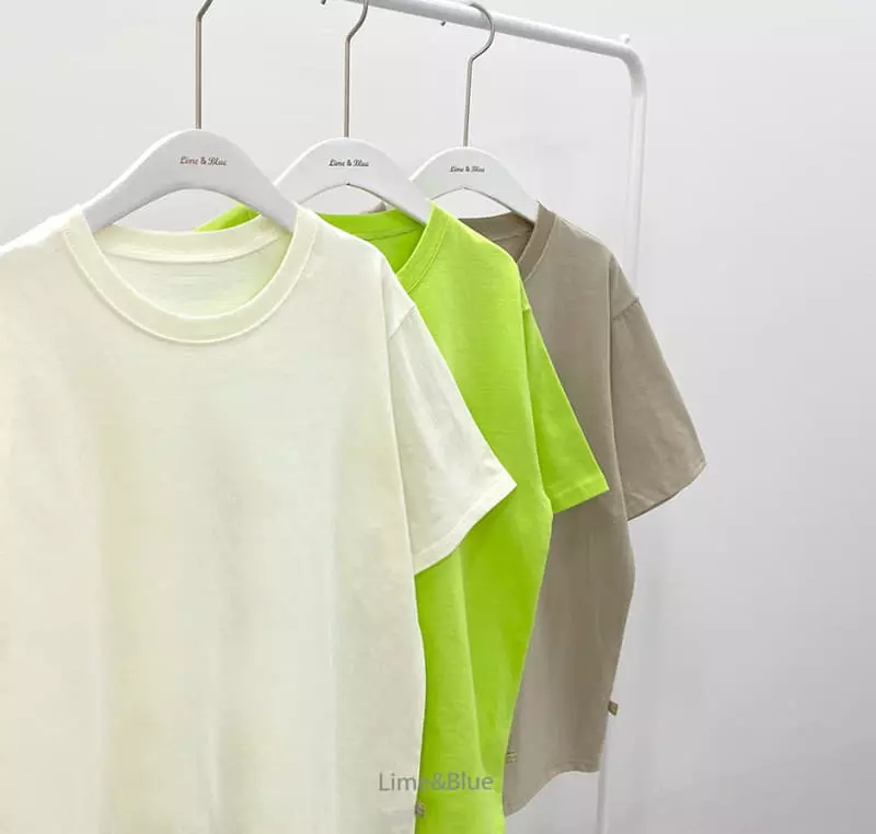 Lime & Blue - Korean Women Fashion - #romanticstyle - Basic Tee Mom
