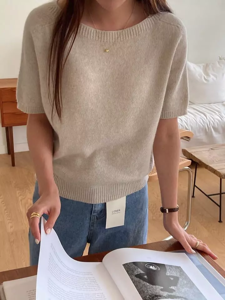 Loner - Korean Women Fashion - #momslook - Enbi Whole Gament Knit Tee - 10