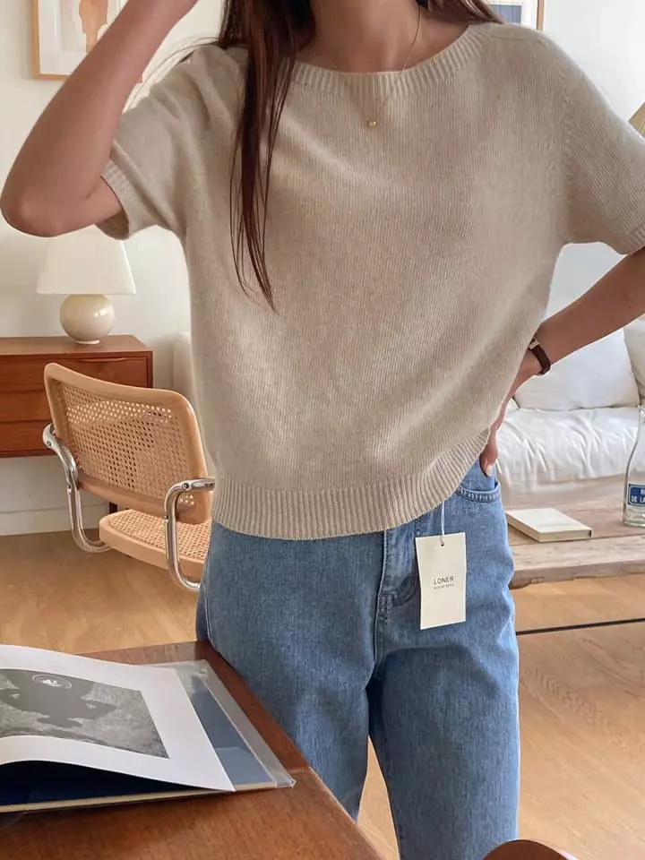 Loner - Korean Women Fashion - #momslook - Enbi Whole Gament Knit Tee - 6