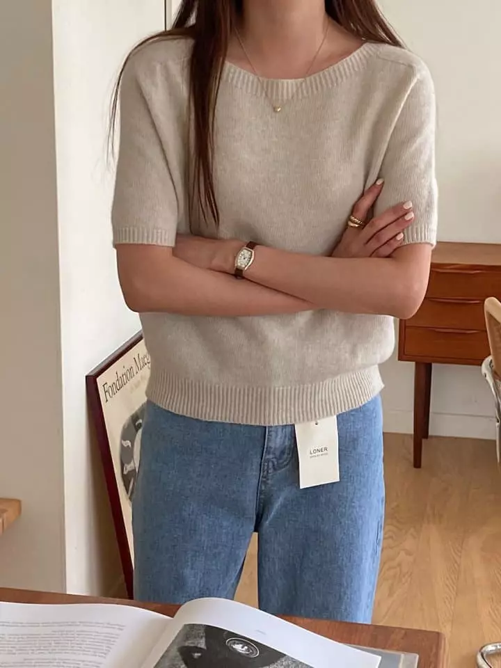 Loner - Korean Women Fashion - #momslook - Enbi Whole Gament Knit Tee - 8