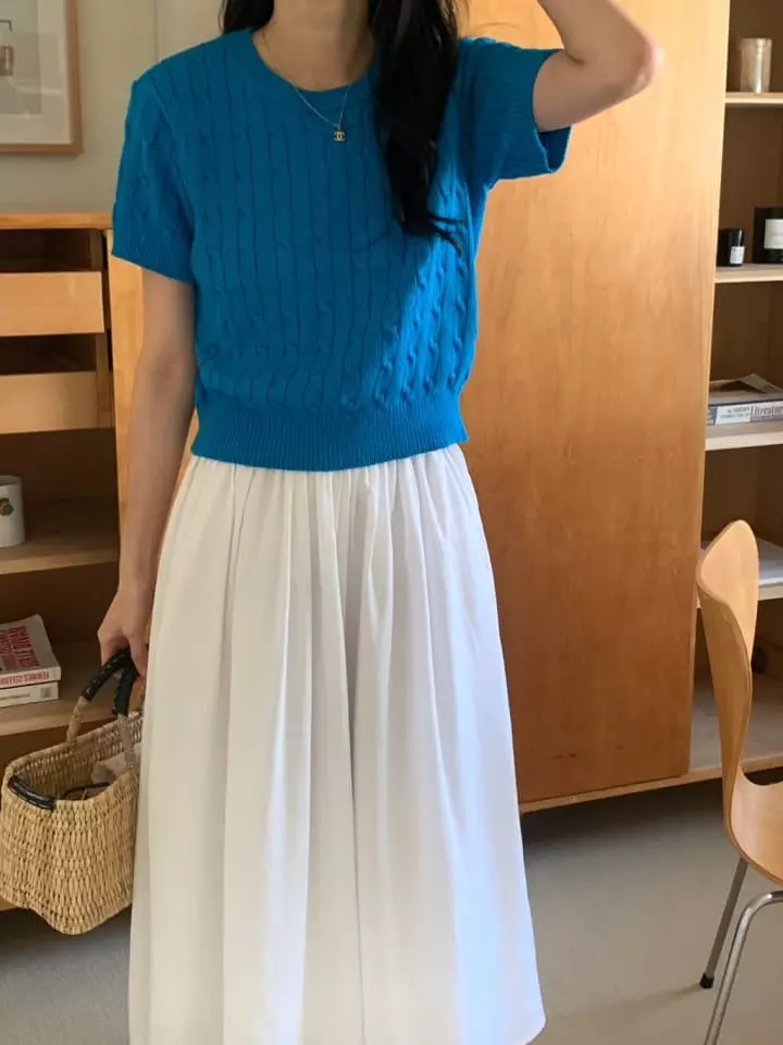 Loner - Korean Women Fashion - #momslook - Twist Round Knit Tee - 5