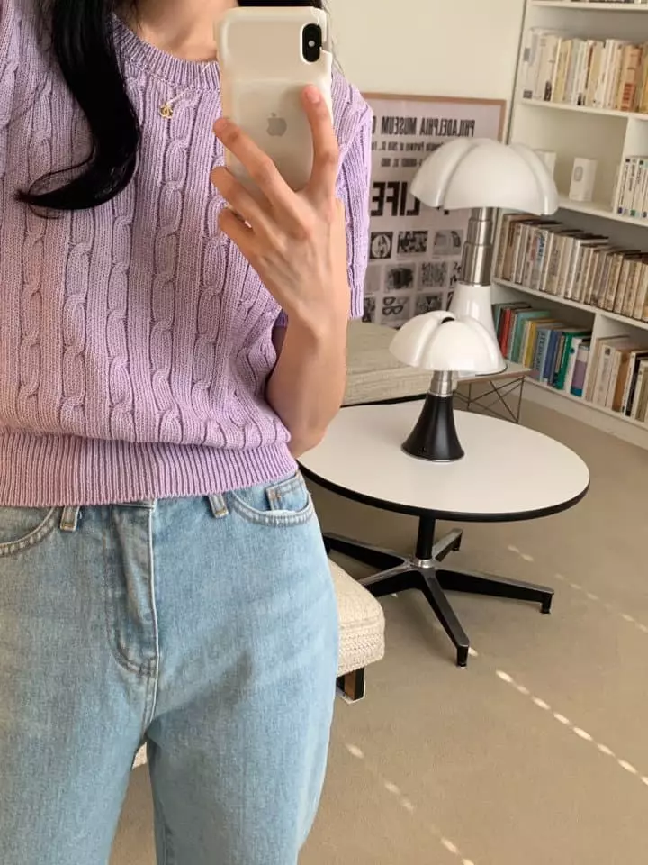 Loner - Korean Women Fashion - #momslook - Twist Round Knit Tee - 9