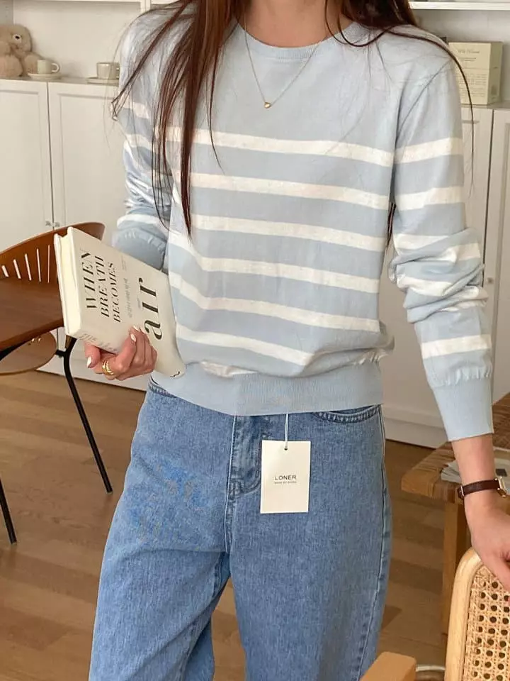 Loner - Korean Women Fashion - #pursuepretty - Zero Stripes Knit Tee