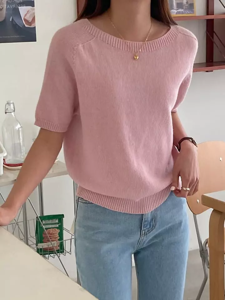 Loner - Korean Women Fashion - #romanticstyle - Enbi Whole Gament Knit Tee - 2