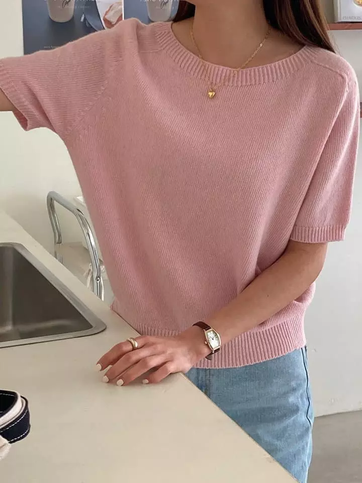 Loner - Korean Women Fashion - #shopsmall - Enbi Whole Gament Knit Tee - 3