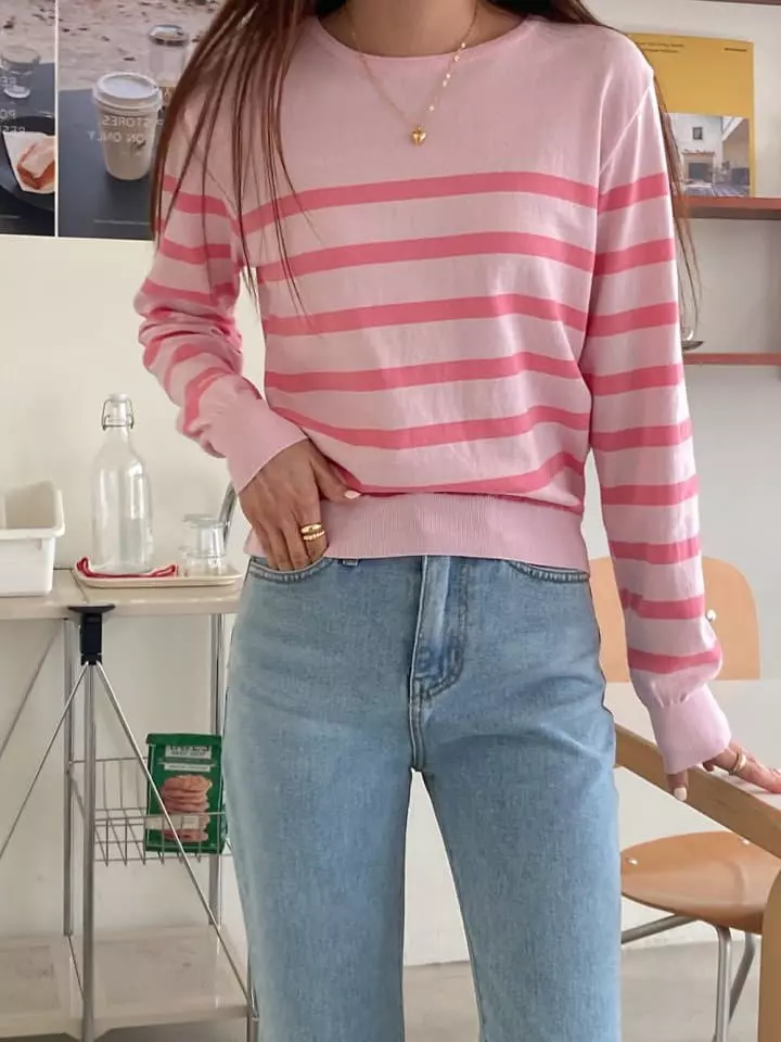 Loner - Korean Women Fashion - #thatsdarling - Zero Stripes Knit Tee - 5
