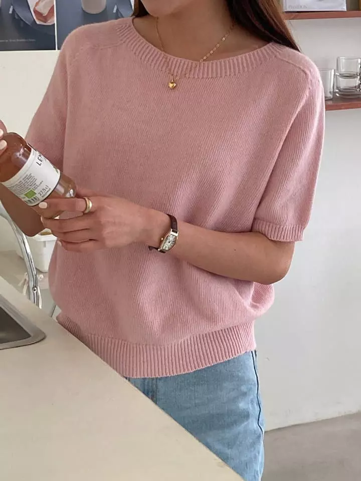 Loner - Korean Women Fashion - #shopsmall - Enbi Whole Gament Knit Tee - 4