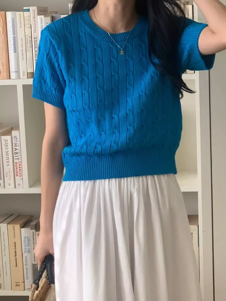 Loner - Korean Women Fashion - #thelittlethings - Twist Round Knit Tee - 2