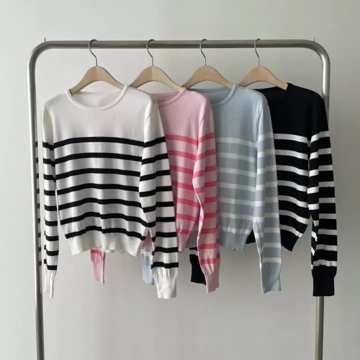 Loner - Korean Women Fashion - #womensfashion - Zero Stripes Knit Tee - 8