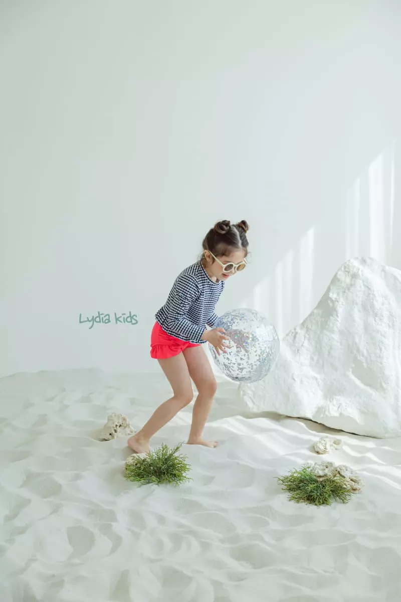 Lydia - Korean Children Fashion - #kidsshorts - Check Two Piece Swimwear - 12