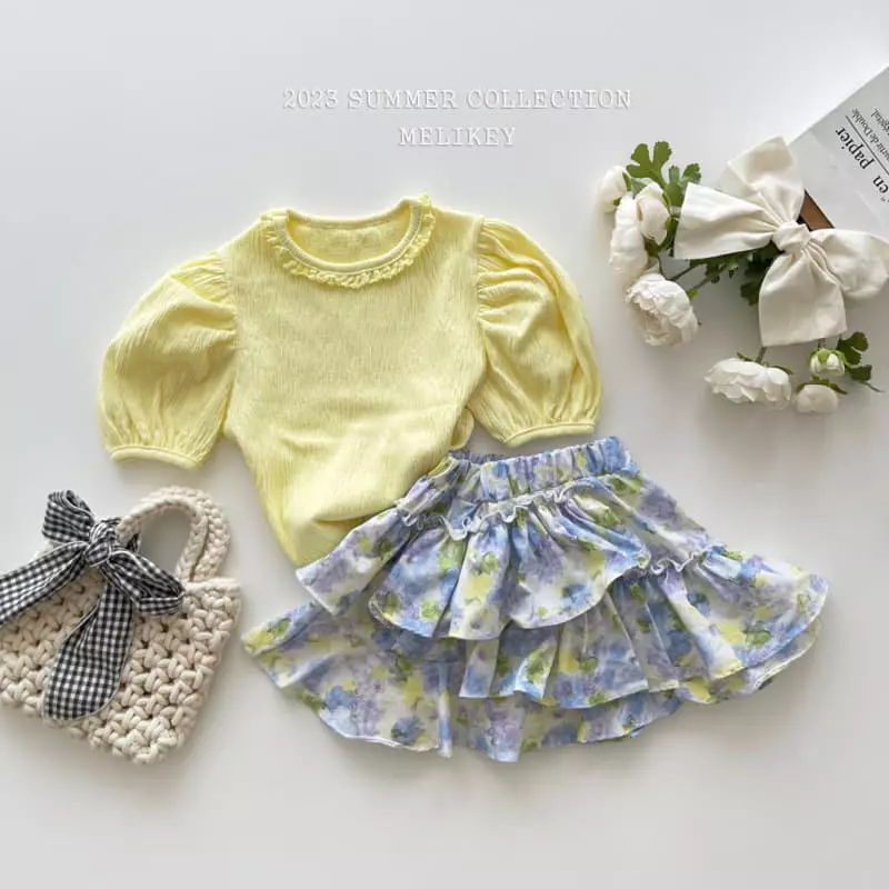 Melikey - Korean Children Fashion - #fashionkids - Water Paint Frill Skirt - 12