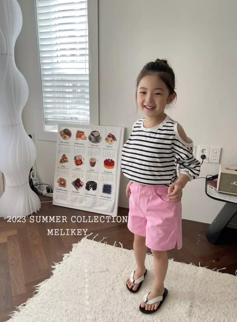 Melikey - Korean Children Fashion - #kidsstore - Shoulder Slit Tee - 7