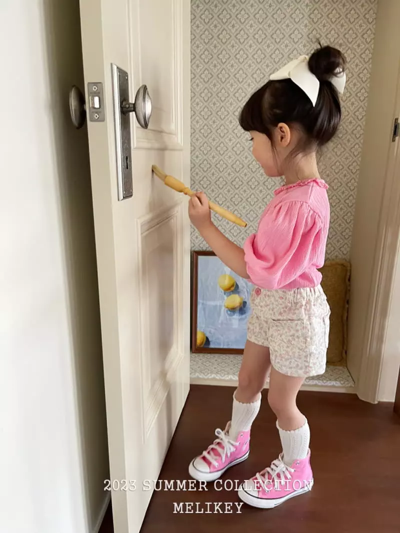 Melikey - Korean Children Fashion - #stylishchildhood - Flower Pocket Shorts - 12