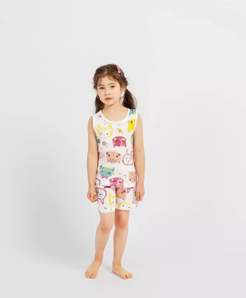 Mellis - Korean Children Fashion - #designkidswear - Kitty Sleeveless Set - 2