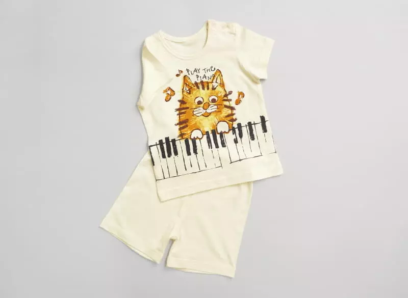 Mellis - Korean Children Fashion - #designkidswear - Piano Cat Sluv Cotton Modal - 3