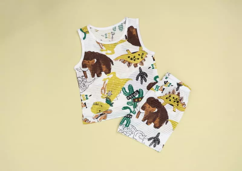 Mellis - Korean Children Fashion - #magicofchildhood - Cow Dino Sleeveless Set