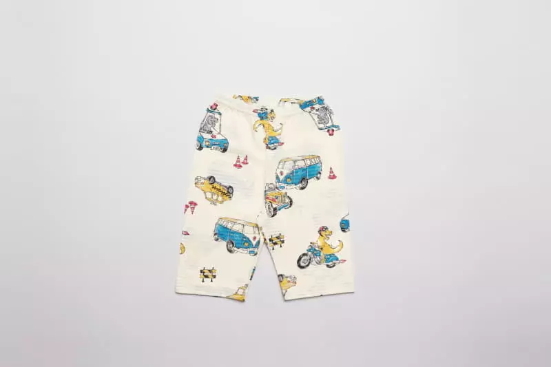 Mellis - Korean Children Fashion - #toddlerclothing - Dino And Car Capri Jacquard - 2