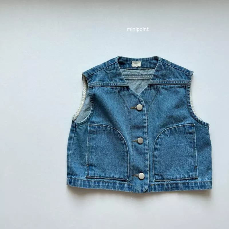 Minipoint - Korean Children Fashion - #littlefashionista - Sam Denim Vest