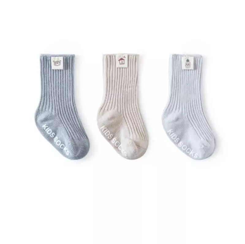 Miso - Korean Baby Fashion - #babygirlfashion - Label Rib Socks Set - 2