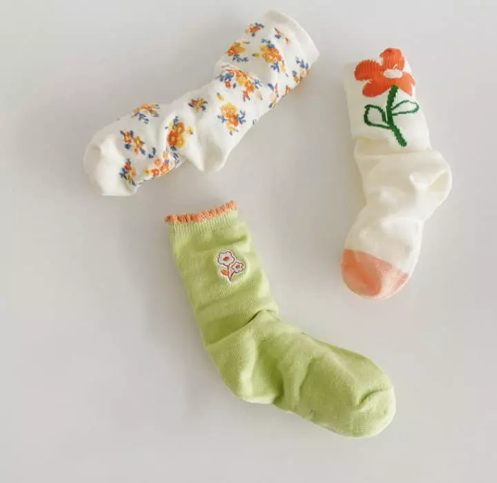 Miso - Korean Children Fashion - #childofig - Floral Socks - 11