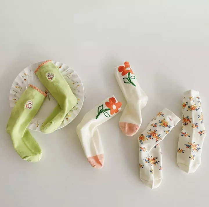 Miso - Korean Children Fashion - #minifashionista - Floral Socks - 9