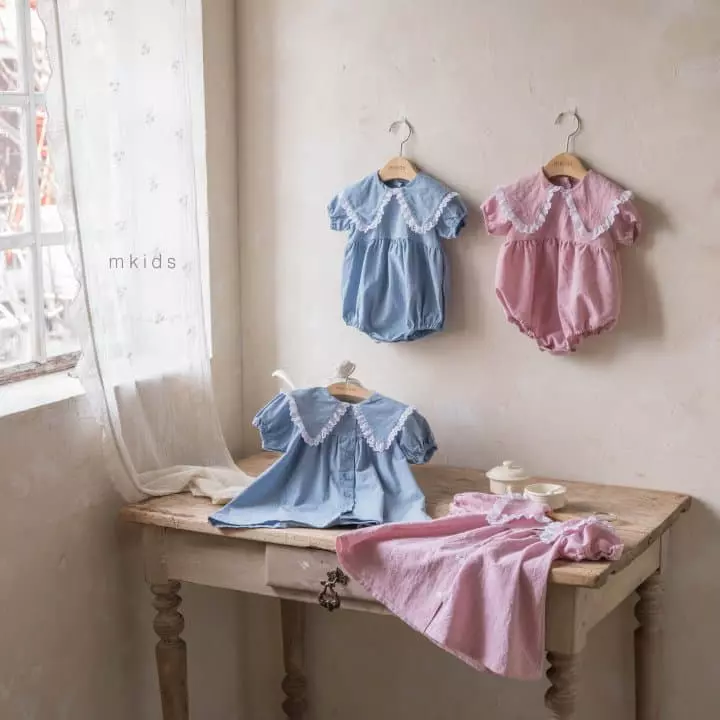 Mkids - Korean Baby Fashion - #babyboutiqueclothing - Frill Collar One-piece - 6