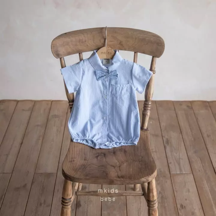 Mkids - Korean Baby Fashion - #babylifestyle - Summer Best Tie Bodysuit Boy - 2