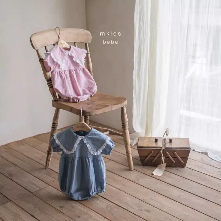 Mkids - Korean Baby Fashion - #onlinebabyboutique - Frill Collar Bodysuit