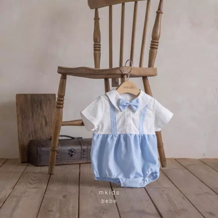 Mkids - Korean Baby Fashion - #onlinebabyshop - Summer Dungarees Tie Bodysuit - 10