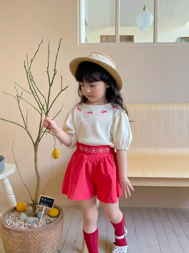 Momo Ann - Korean Children Fashion - #childrensboutique - Waffle Cherry Tee - 3