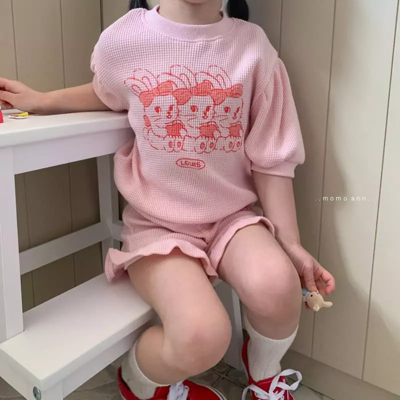 Momo Ann - Korean Children Fashion - #designkidswear - Rabbit Top Bottom Set - 2