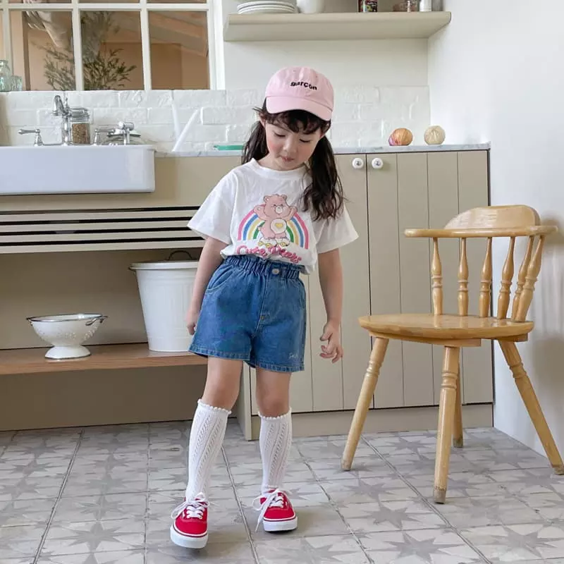 Momo Ann - Korean Children Fashion - #fashionkids - Frill Denim Shorts - 3