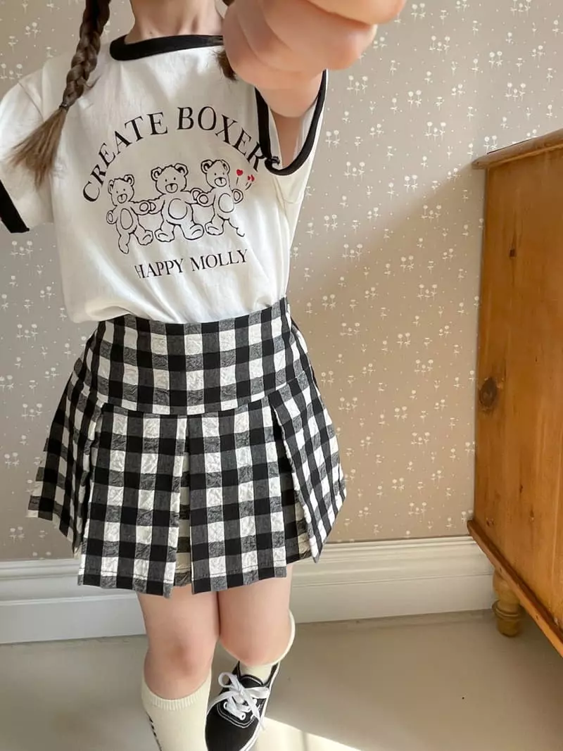Momo Ann - Korean Children Fashion - #kidsstore - Check Skirt Pants